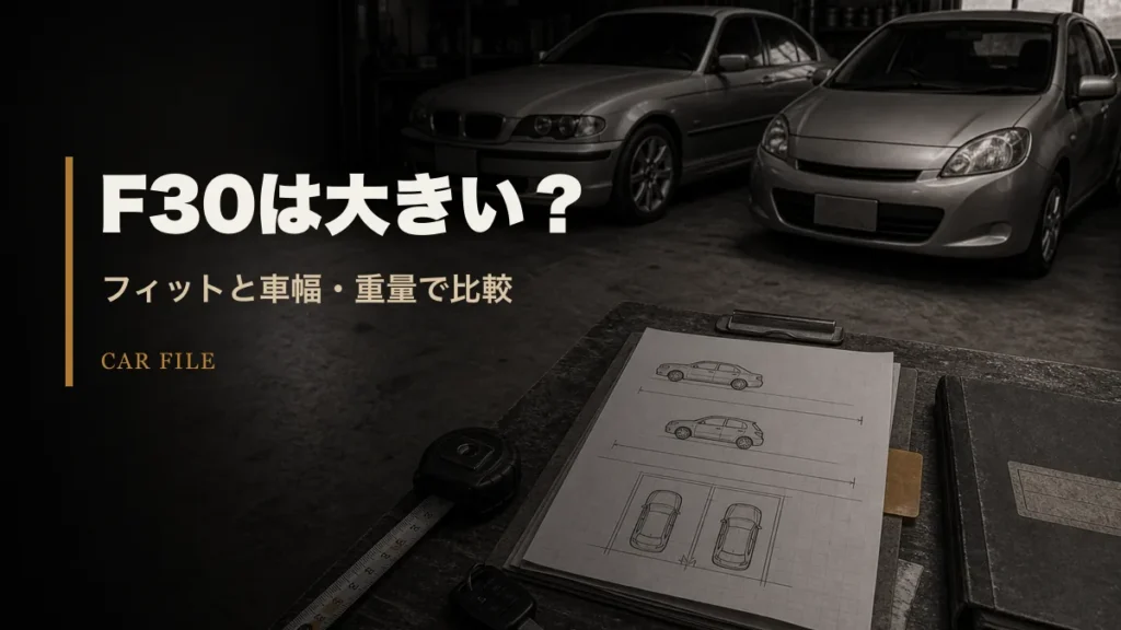 BMW3シリーズF30のサイズ・車幅・重量をホンダ フィットGP1と比較するアイキャッチ画像