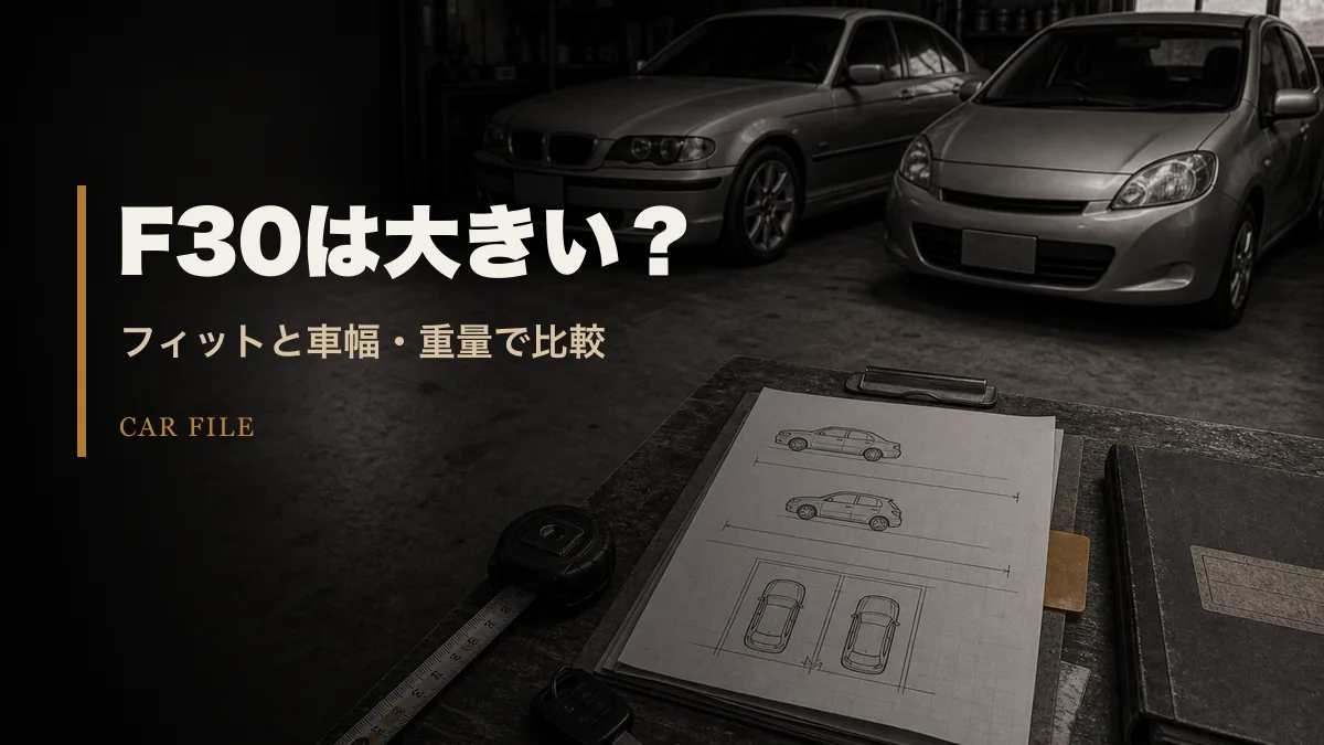 BMW3シリーズF30のサイズ・車幅・重量をホンダ フィットGP1と比較するアイキャッチ画像