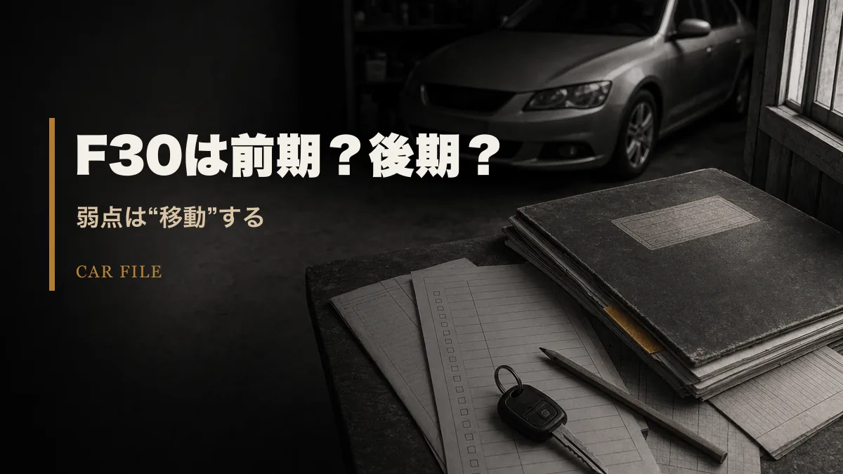 BMW 3シリーズF30の前期・後期の違いと故障リスクを中古購入前に確認するためのアイキャッチ画像