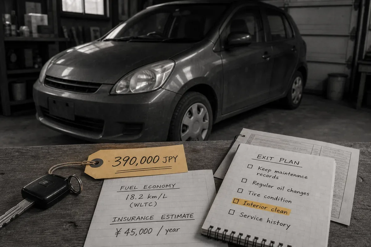 39万円の中古コンパクトカーと購入後の維持費メモ