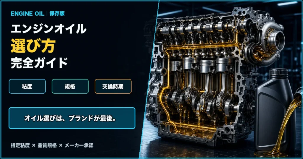 エンジンオイルの粘度・規格・交換時期を解説する完全ガイドのアイキャッチ
