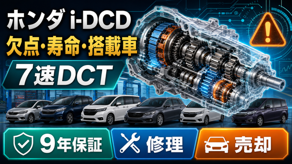 ホンダi-DCDの欠点、寿命、搭載車、9年保証、修理か売却かをまとめたアイキャッチ
