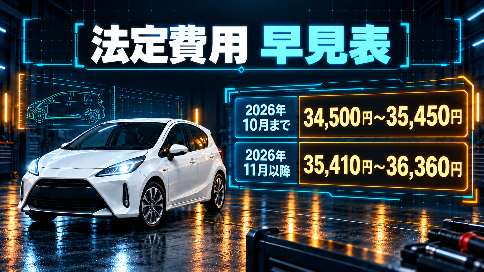 アクアの車検費用｜法定費用の内訳と見積書の見方
