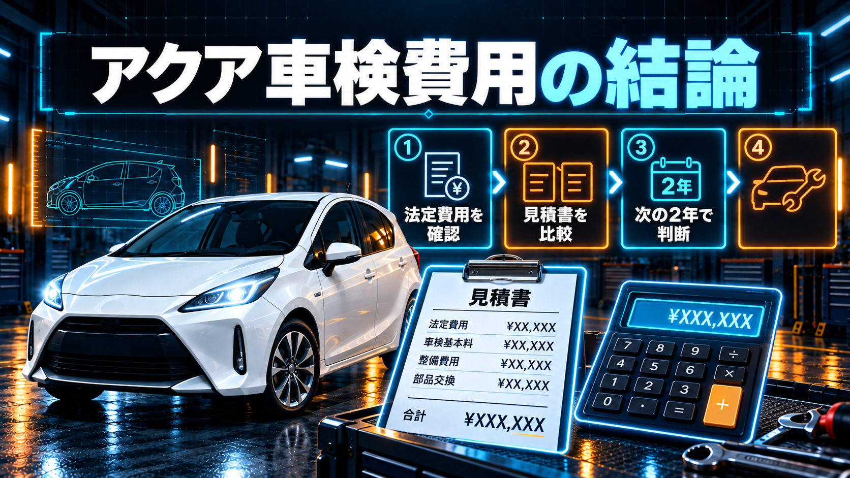 アクアの車検費用｜法定費用の内訳と見積書の見方