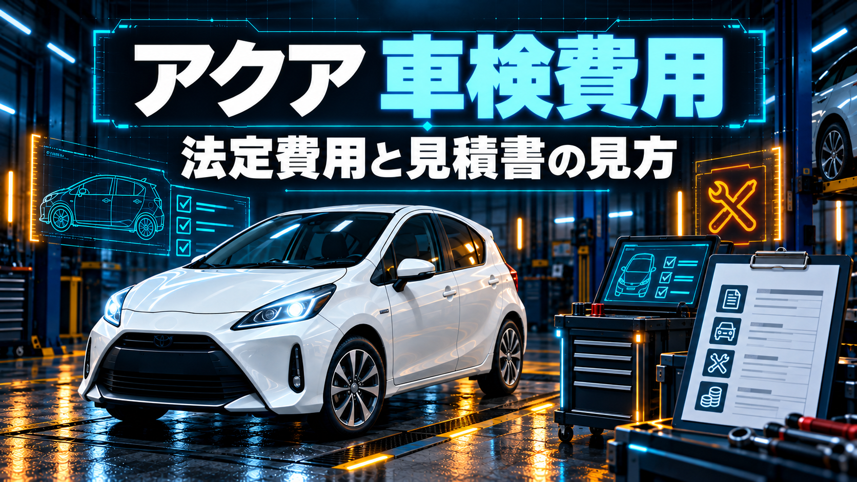 アクアの車検費用｜法定費用の内訳と見積書の見方